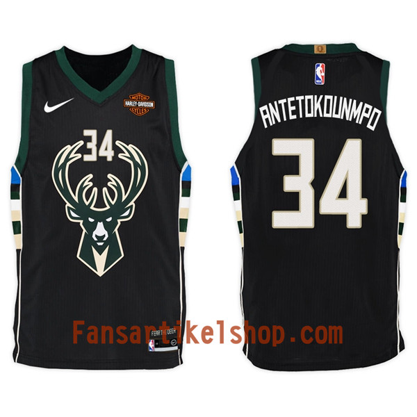 NBA Milwaukee Bucks Trikot Giannis Antetokounm 34 Nike 2017-18 Schwarz Swingman - Herren NBA Milwaukee Bucks Trikot Giannis Antetokounm 34 Nike 2017-18 Schwarz Swingman - Herren
